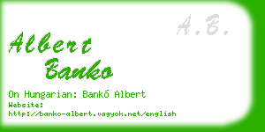 albert banko business card